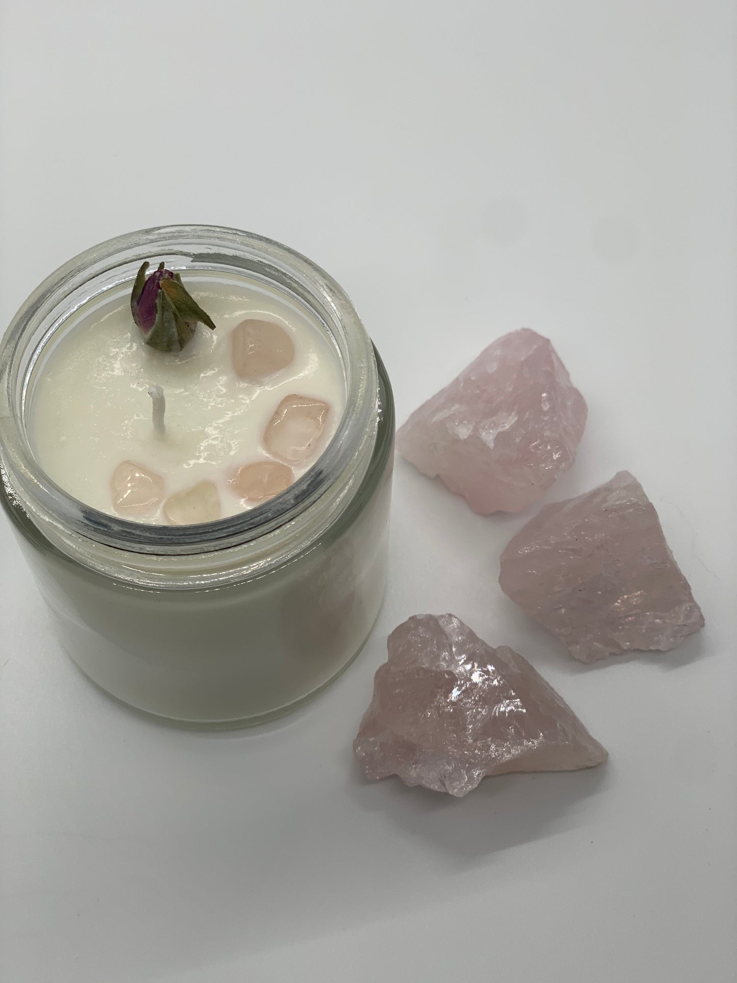 self love candle w/ rose quartz