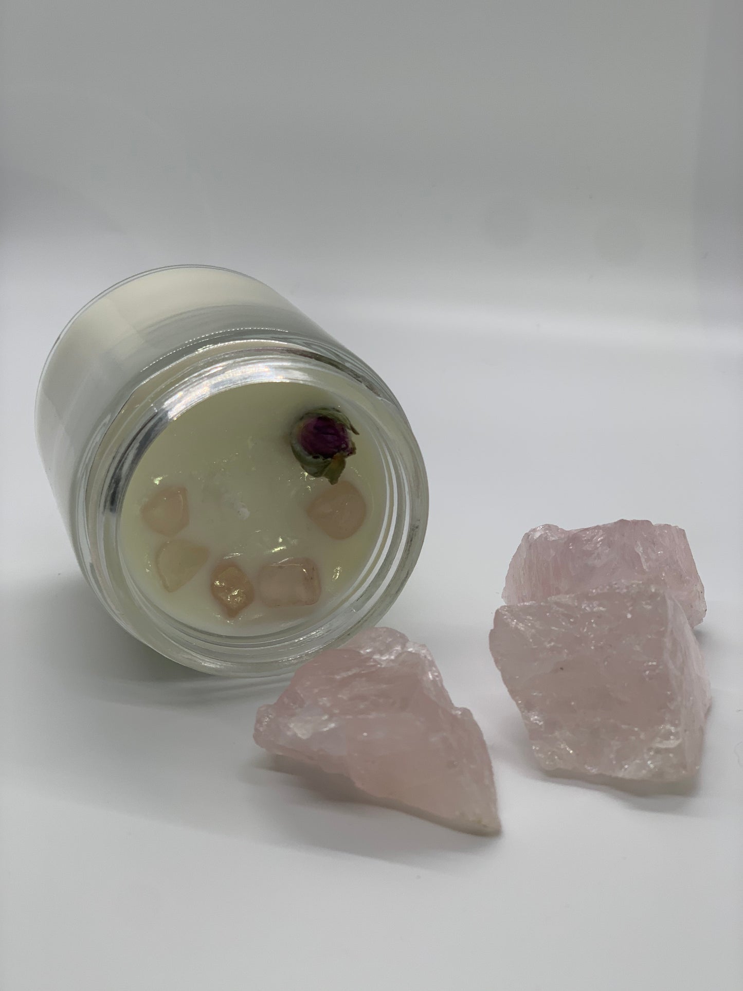 self love candle w/ rose quartz