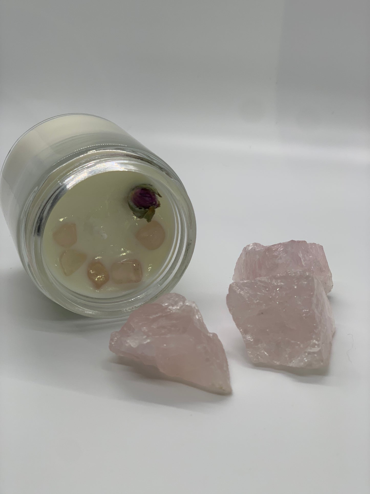 self love candle w/ rose quartz