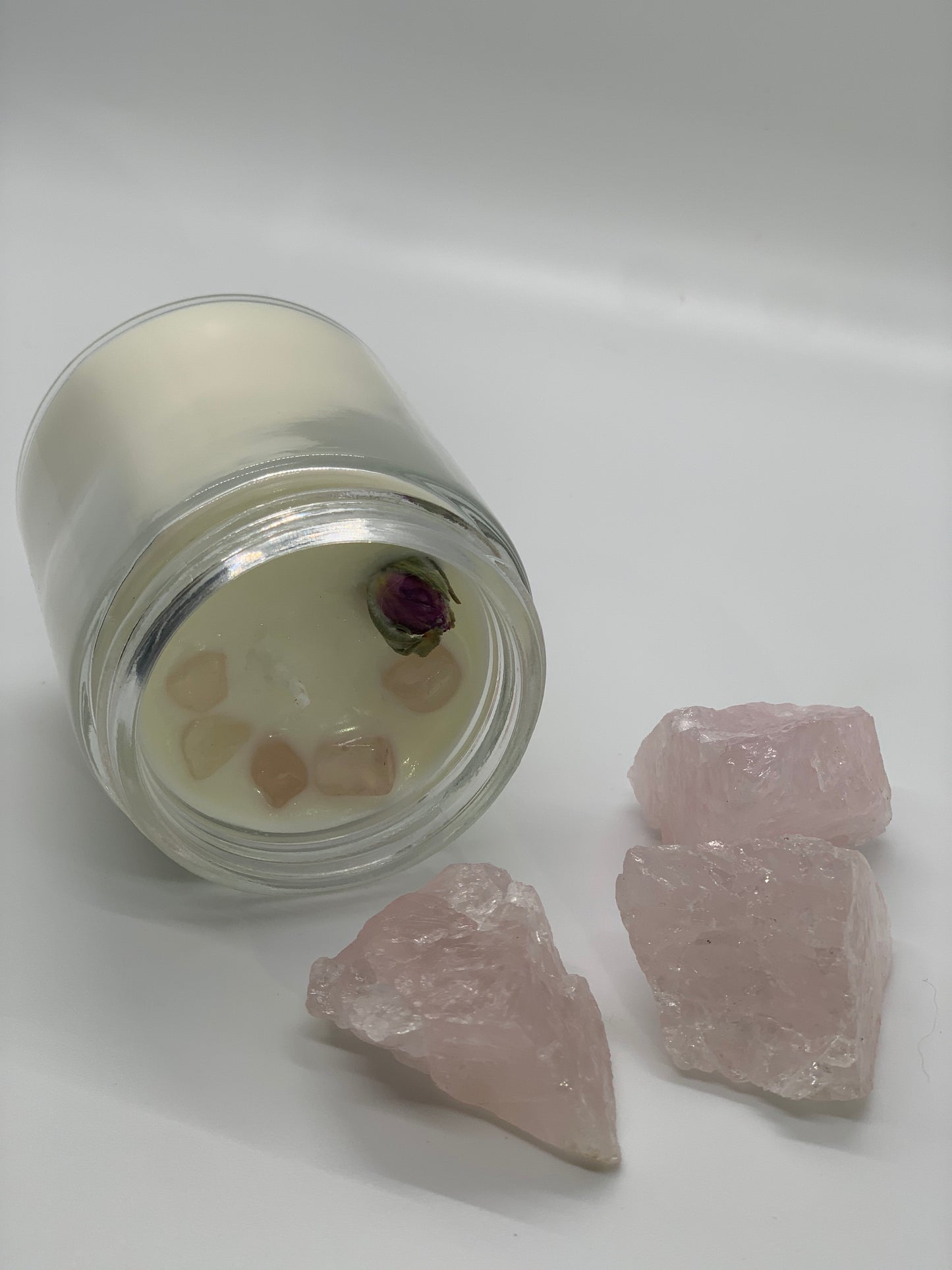 self love candle w/ rose quartz